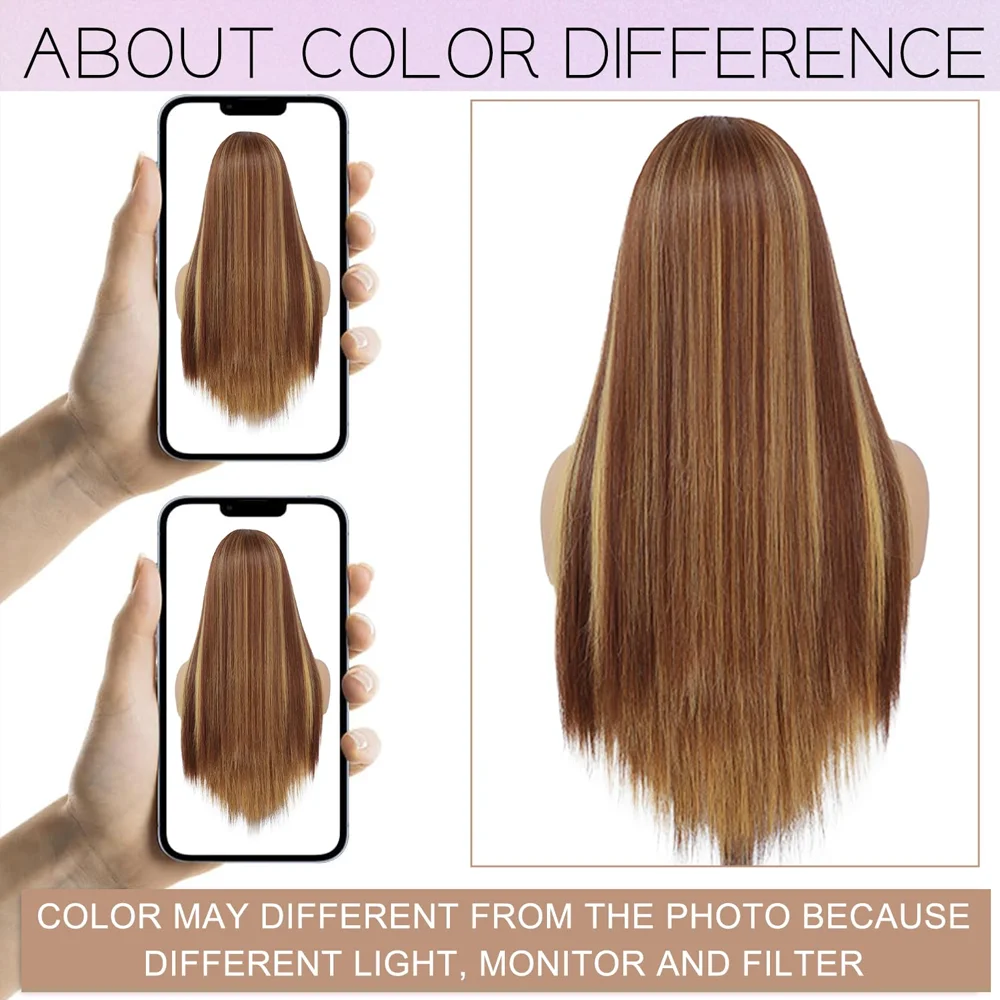 Peluca destacada de 200 de densidad, pelucas de cabello humano con frente de encaje recto 13X4, peluca Frontal de encaje HD brasileña de colores prearrancada 4/27