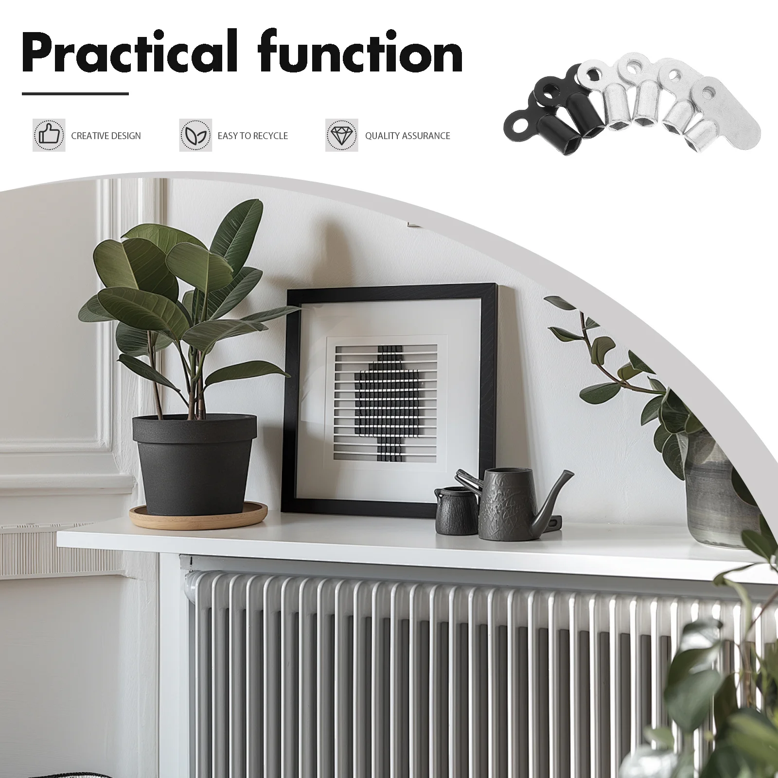 Clé de ventilation de radiateur en alliage de Zinc, outil universel de Valve de purge pour chauffage, accessoires de radiateur, réparation de plomberie, Valve de robinet 6 pièces