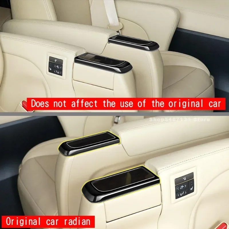 Car Rear Armrest Box Behind Water Cup Holder Frame Cover Trim for Toyota Alphard Vellfire 30 Interior Accessories
