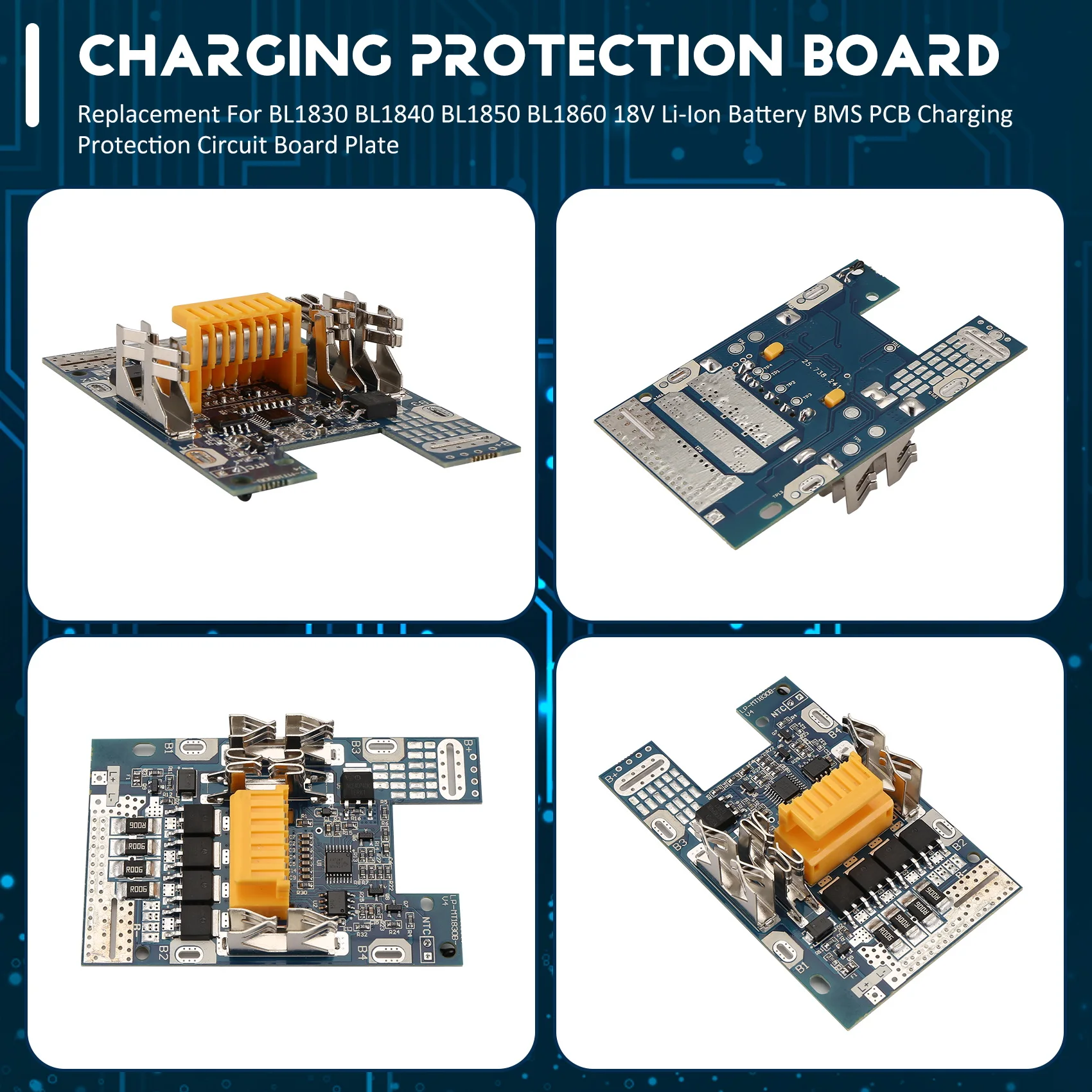 Eco-friendly Replacement for Makita BL1830 BL1840 BL1850 BL1860 18V Li-Ion Battery BMS PCB Charging Protection Circuit Board Pla