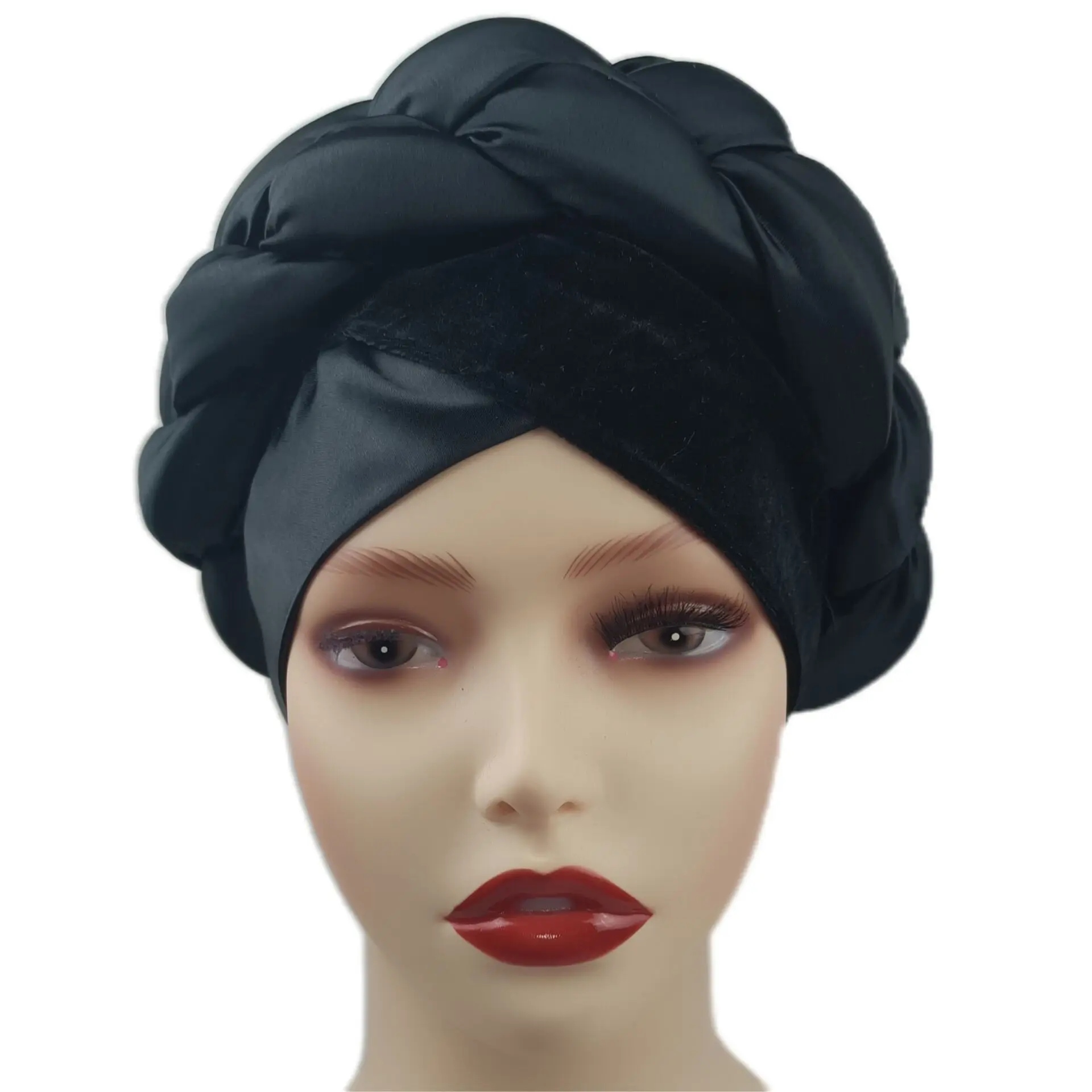 Headtie africano 2022 Summe Fashion Style donne africane tinta unita Headtie cappellini africani