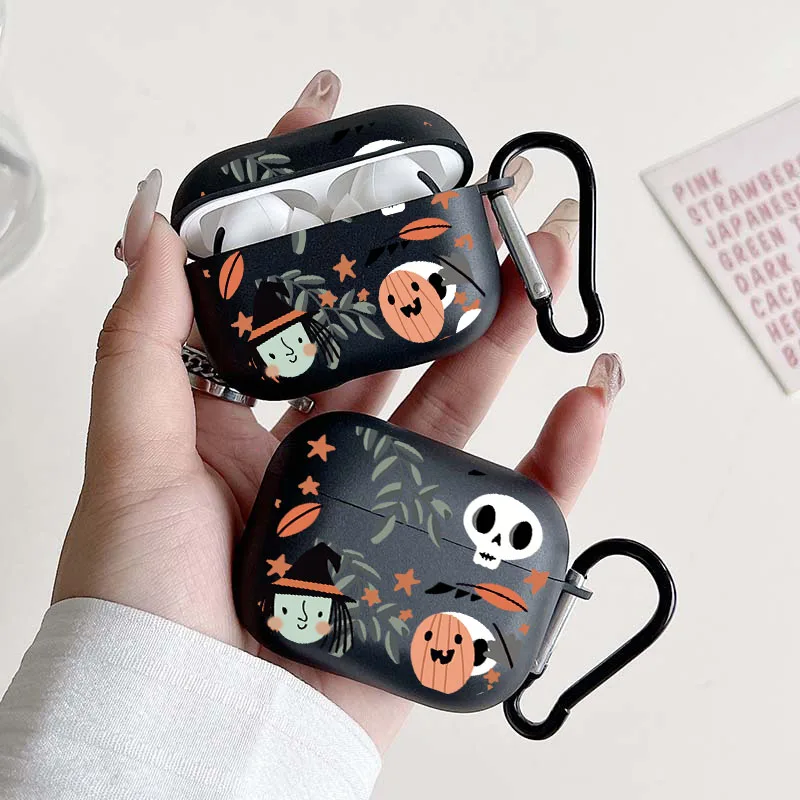 

Spooky Graphics Pattern Earphone Case for AirPods 1 2 3 4 Pro 2 and Pro TPU Halloween Theme Anti-Fall Cover Gift for Friends Boy