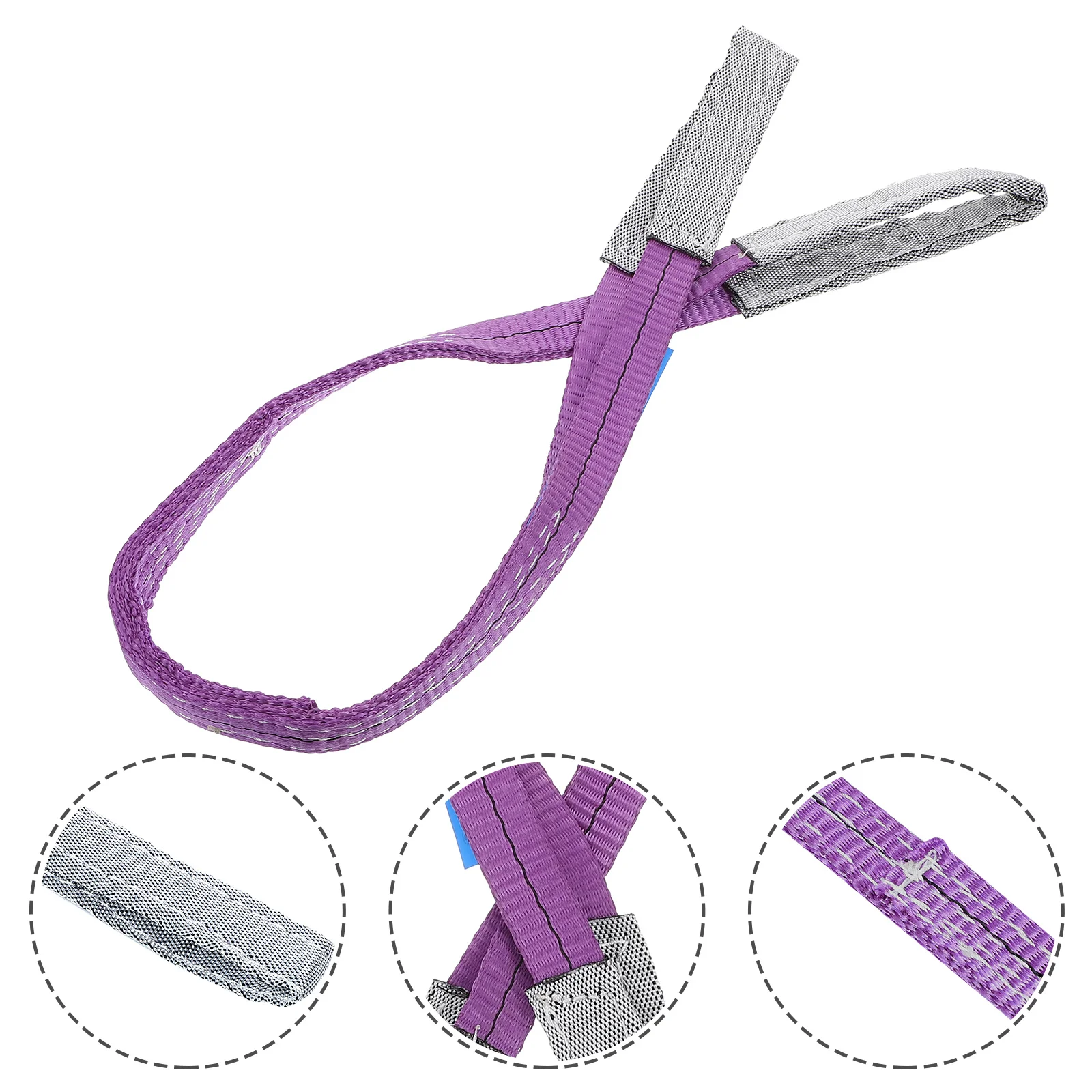 Flat Sling Winch Strap Recovery Double Buckle Polyester Hoisting Belt Lifting