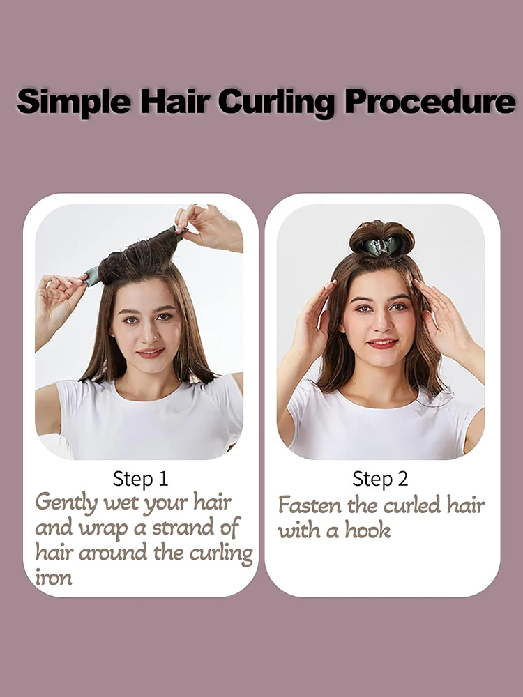 Hitzefreie Lockenwickler, Lockenstab-Stirnband, keine Hitze, Lockenwickler für bequeme Locken mit Haken, weiche, flexible Lockenstäbe zum Schlafen, Haarstyling-Tools – Detail 2