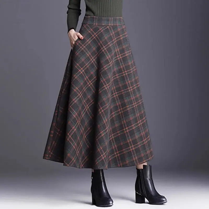 Women's New 2023 Autumn Style Skirts Plus Size Pattern with High Waist and Slimming Chic Effect Vintage Elegant Hip Wrap Skirt