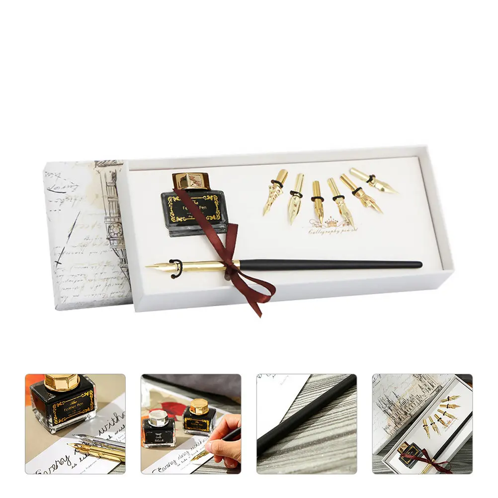 

1Set Premium Retro Calligraphy Pens Set Dipping Pens with Smooth Ink Flow Lightweight Ergonomic Handle Ideal for Writing Drawing