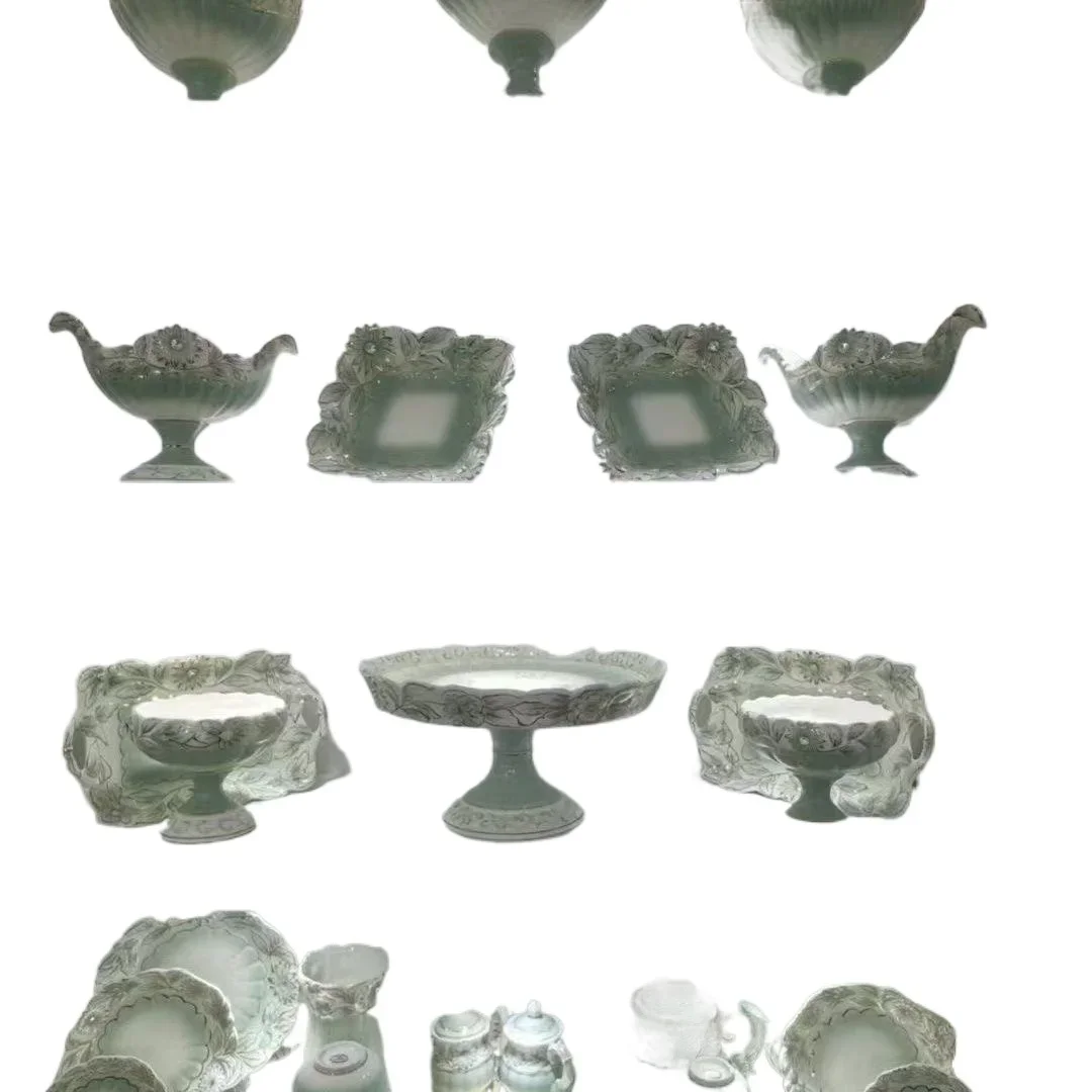 73 head ceramic fruit plate household full set of high-end luxury tableware