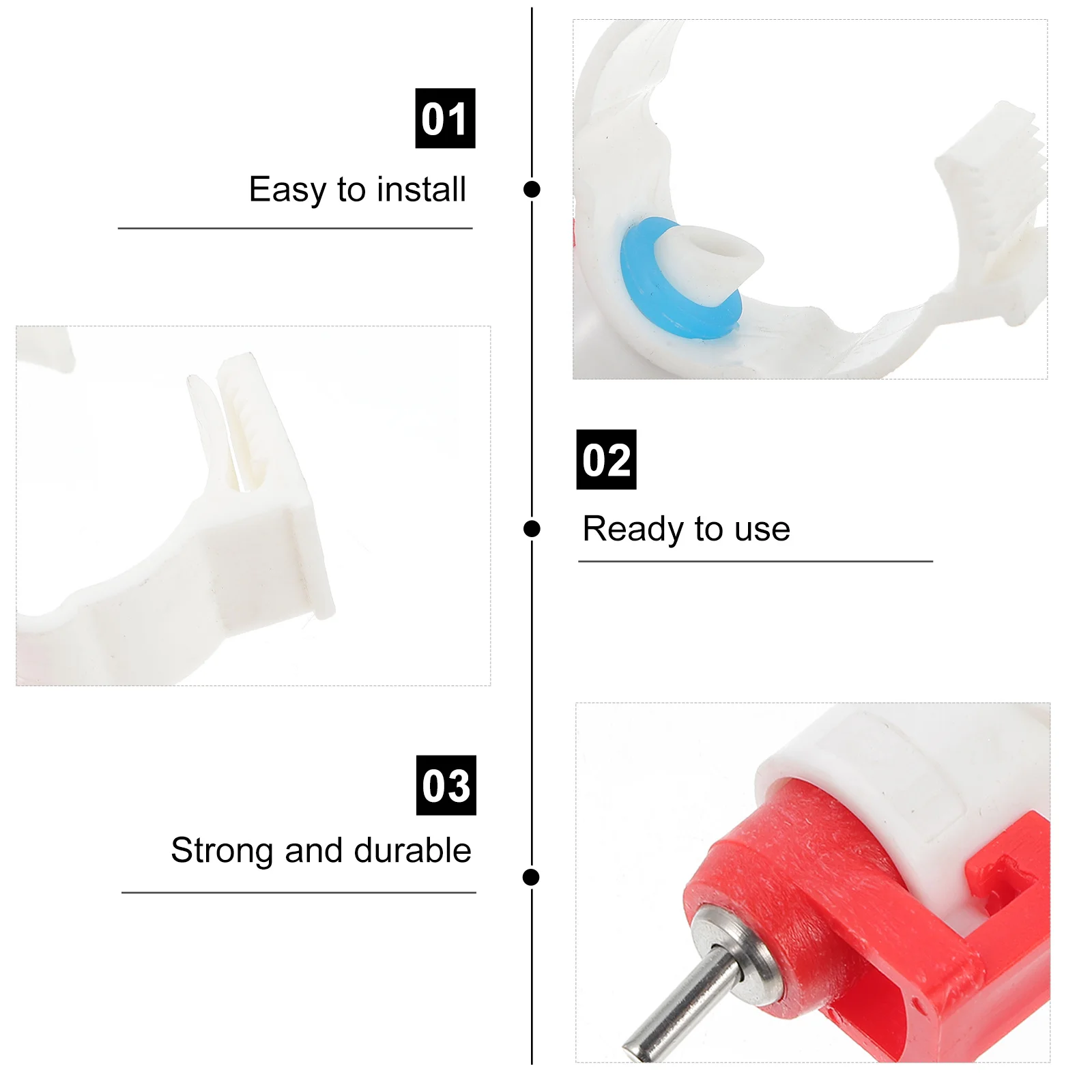 

20Pcs Chicken Water Nipples Drinkers Durable Easy Install Detachable Poultry Feeding Equipment Ball Drinker Nipples Drinker