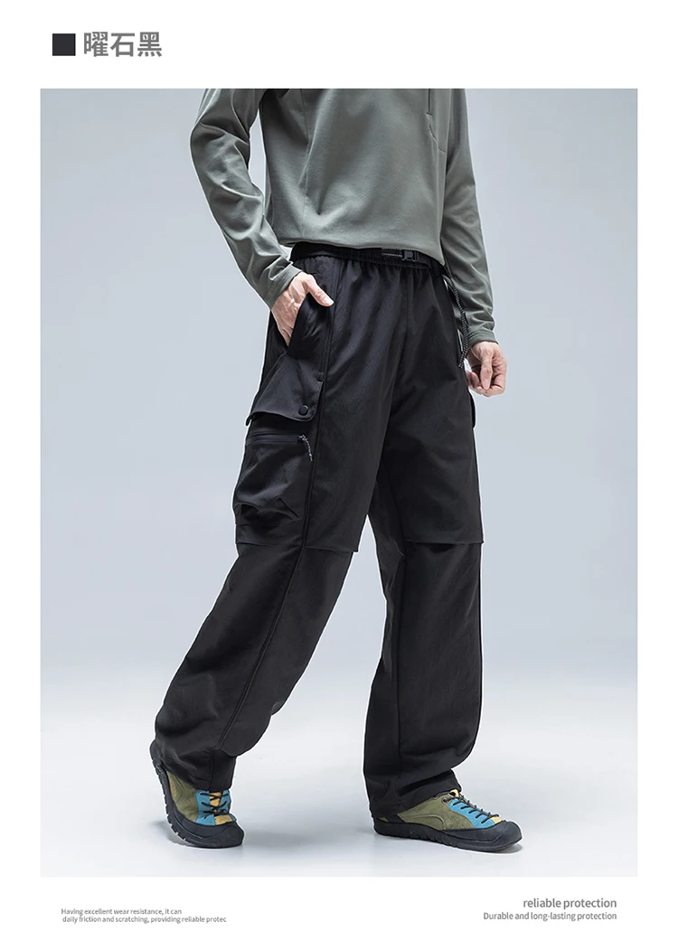 Unisex Teflon Wasserdichte Softshell-Hose - Fluoridfreie, wasserabweisende, schnelltrocknende Wanderhose mit verstellbaren Bündchen – Detail 11