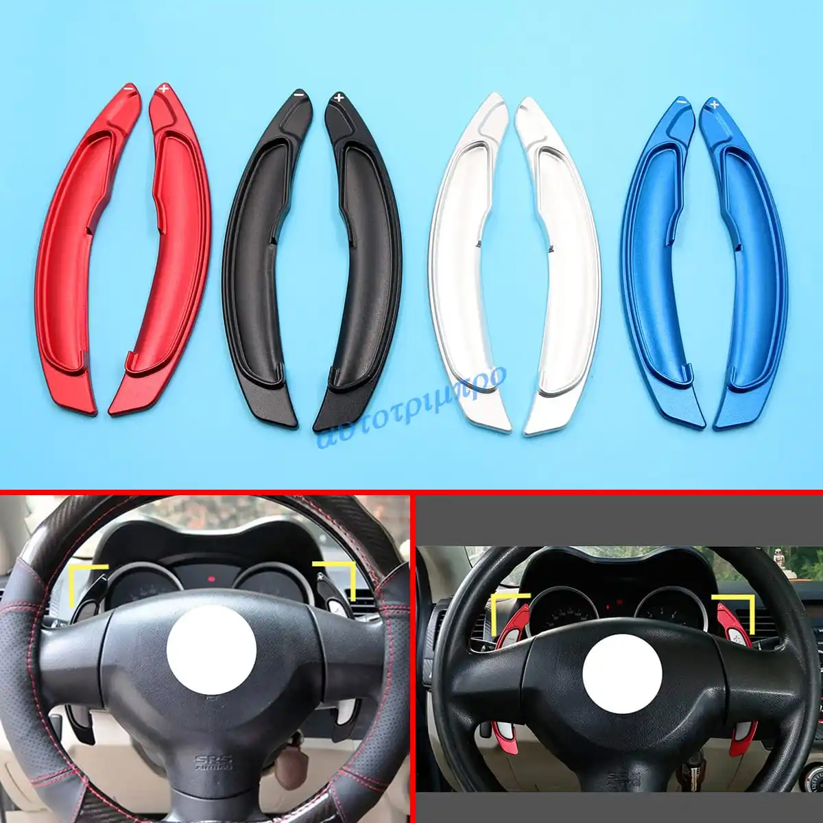

Для 2018-2025 Mitsubishi Eclipse Cross Pajero Sport Montero Sport L200 красный черный алюминиевый сплав автомобильный руль переключения передач