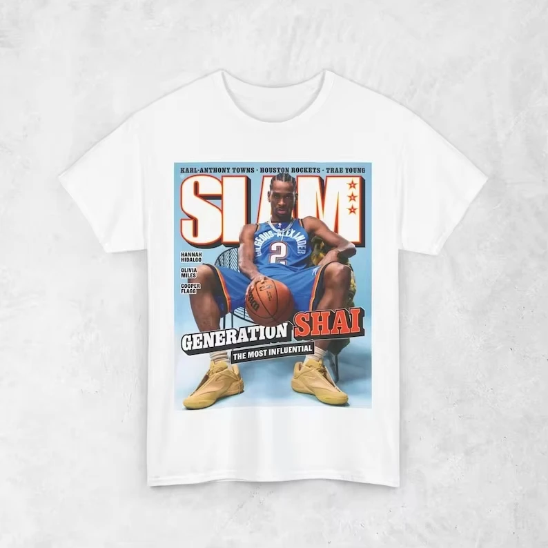 قميص Shai Gilgeus-alexander SGA، تي شيرت Oklahoma City Thunder NBA Grand Slam، تي شيرت رياضي للجنسين، شارع كرة السلة القديم #2