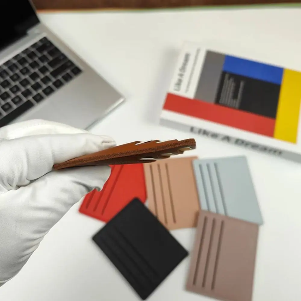 Multi-position PU Leather Card Holder Simple Solid Color Short Card Bag Handbag Card Access Control ID Credit Card Case Outdoor