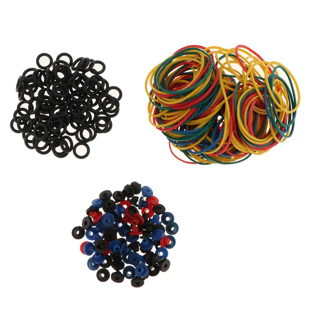 100 Machine Rubber Bands + 100 O-Rings + 100 Grommet Nipple Set