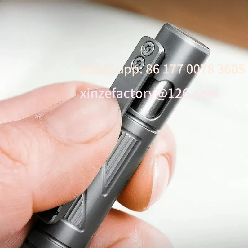 Customizable High Quality Titanium Tactical Pen Bolt Action Self Defense Ballpoint Pen Emergency Glass Breaker Outdoor Survival