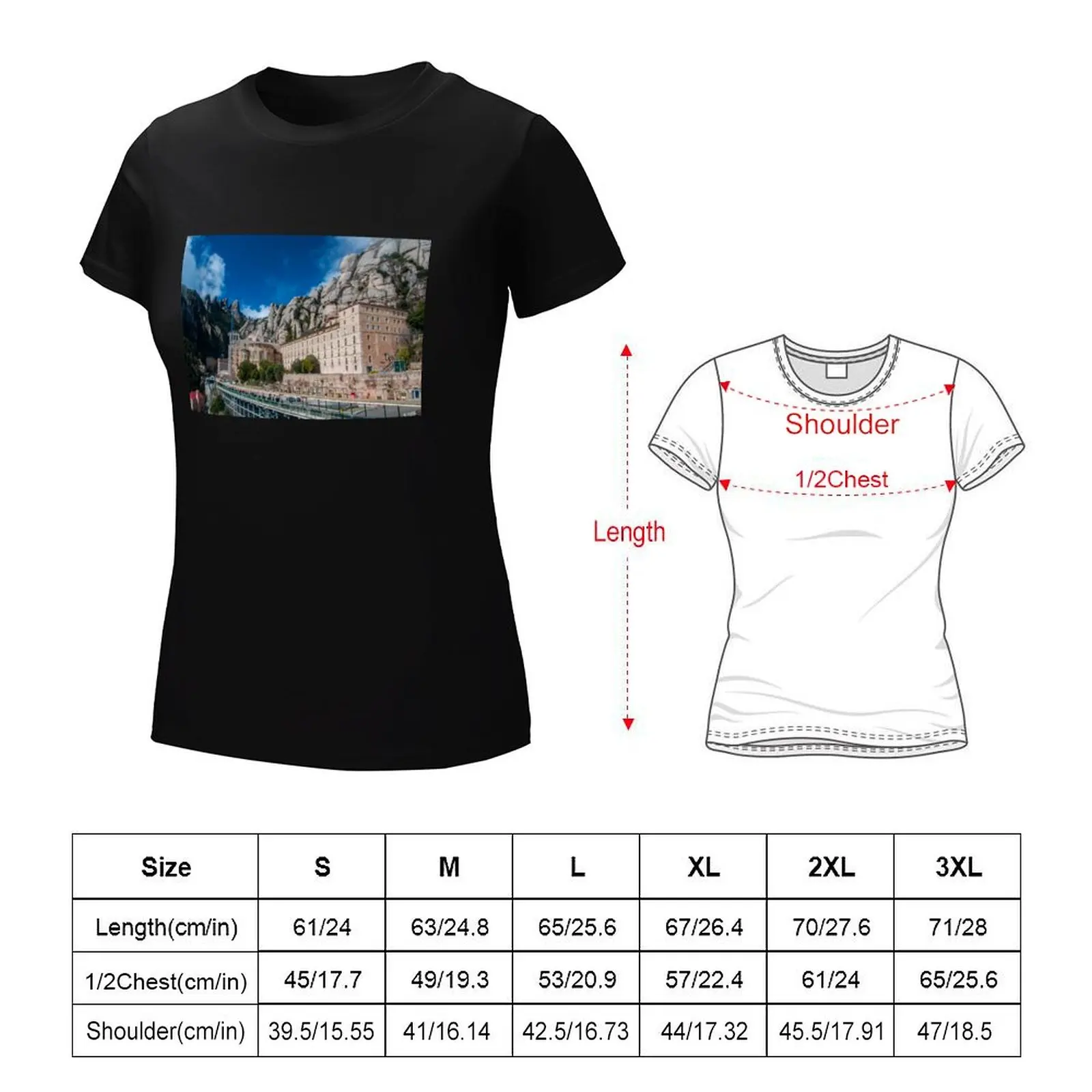 Montserrat monastery T-Shirt hippie clothes graphics Woman fashion