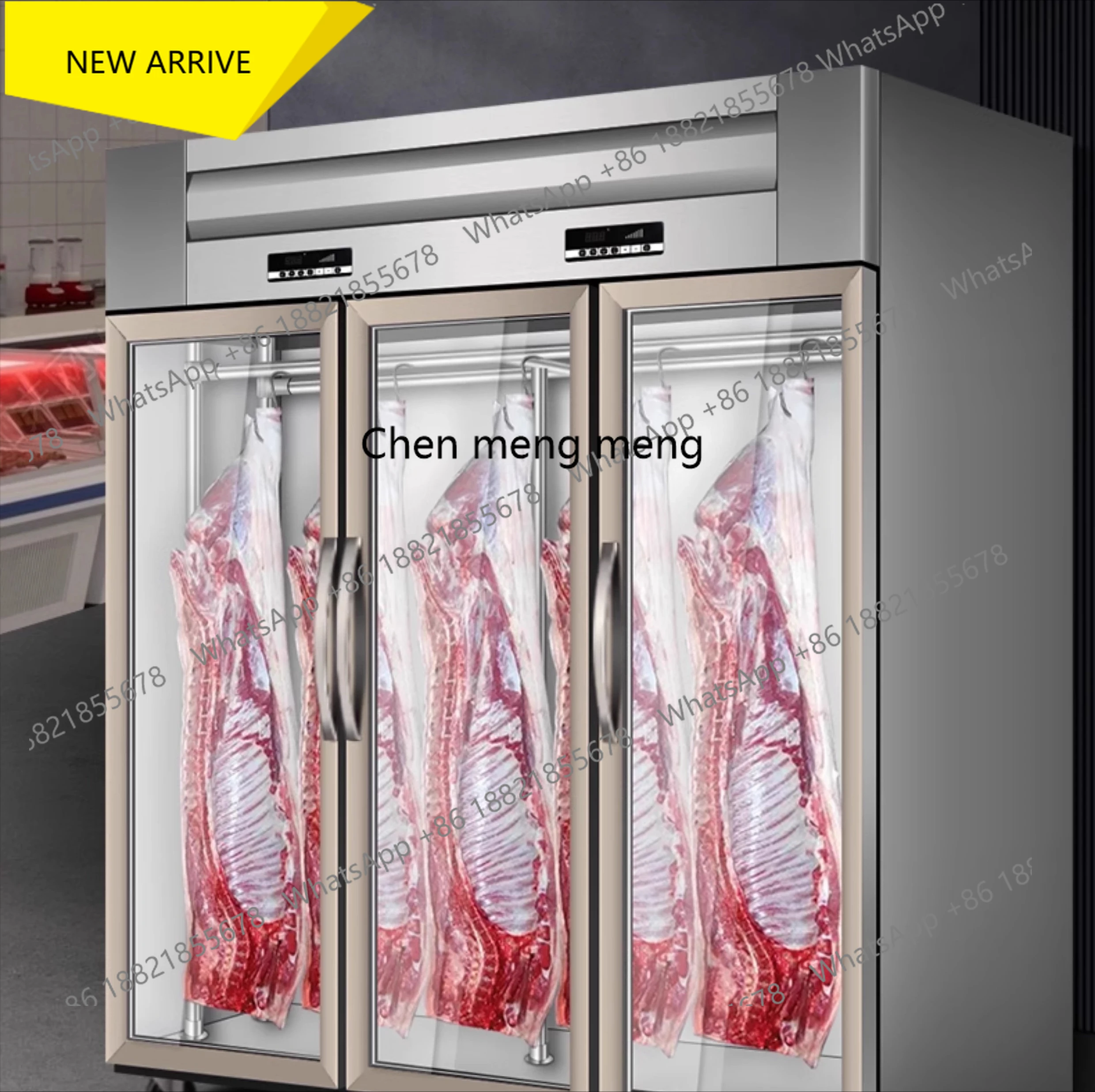 M138 Cabinet for Pig, Sheep, and Beef, Refrigerated Display Cabinet, Vertical Meat Display Refrigerator, Meat Marinating Freezer