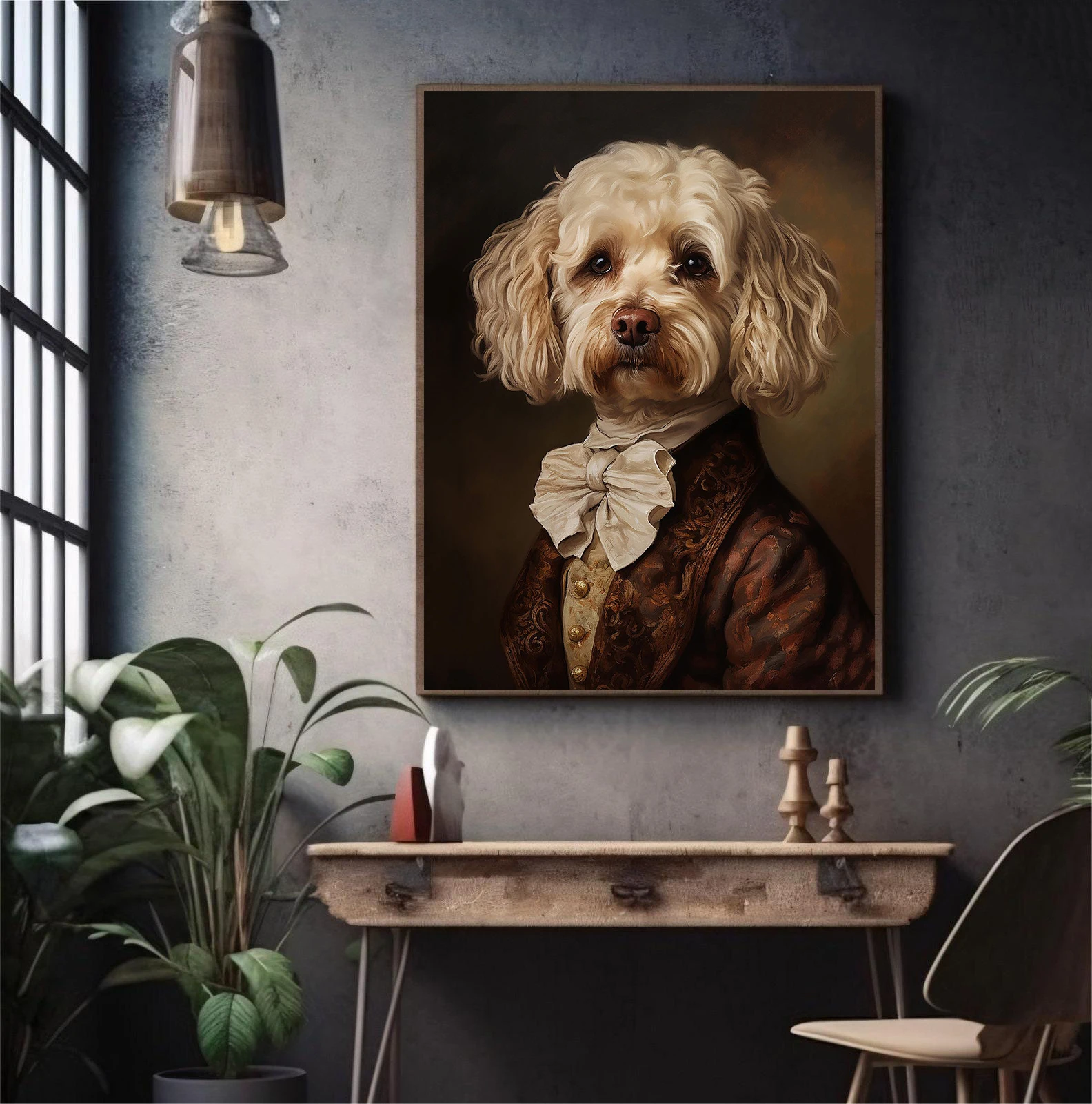 Renaissance Rabbit Panda Moose Sheep Leopard Animal Portrait Poster Canvas Paintings Wall Art Pictures Home Decor