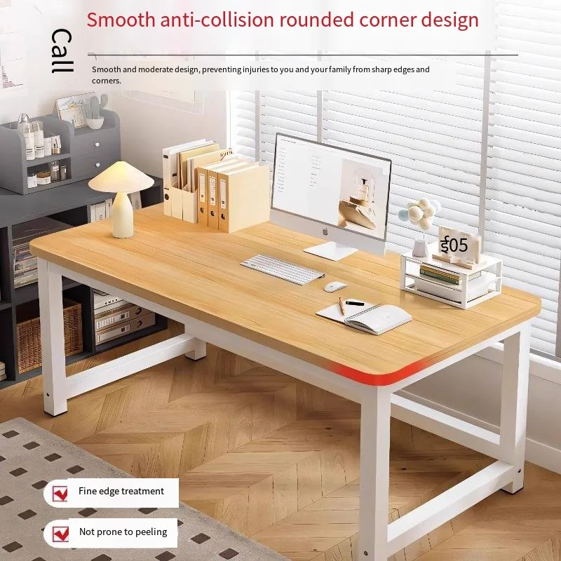 Solid Wood Computer Desktop Desk for Home Use, Simple Writing Desk for Students, Workbench, Long Strip,rental House, Small Table