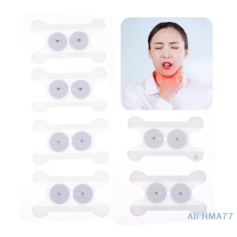 Throat Electrode Pads Electrostimulation Patches Self Adhesive Electrodes Physiotherapy Massager Nerve Muscle Stimulator