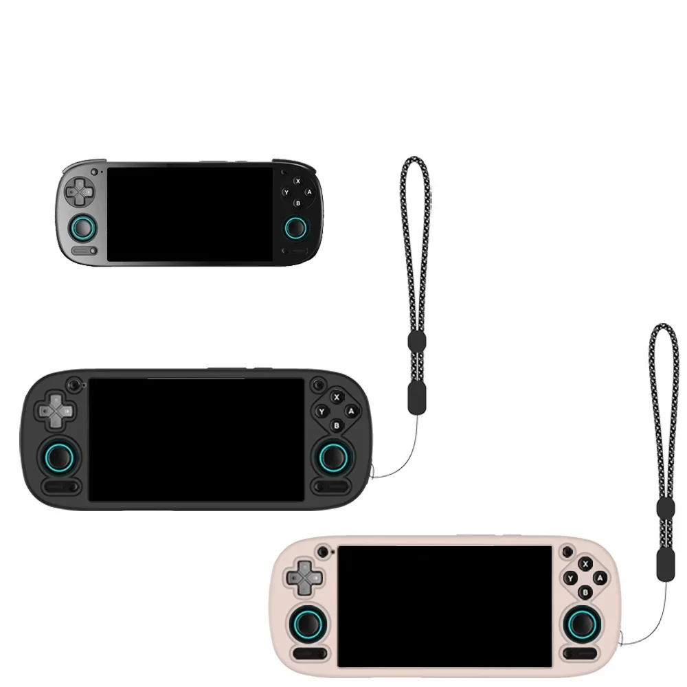 

Silicone Protective Cover For Retroid Pocket 5​ Game Console Drop Protection Simple Solid Color Protective Sleeve With Lanyard