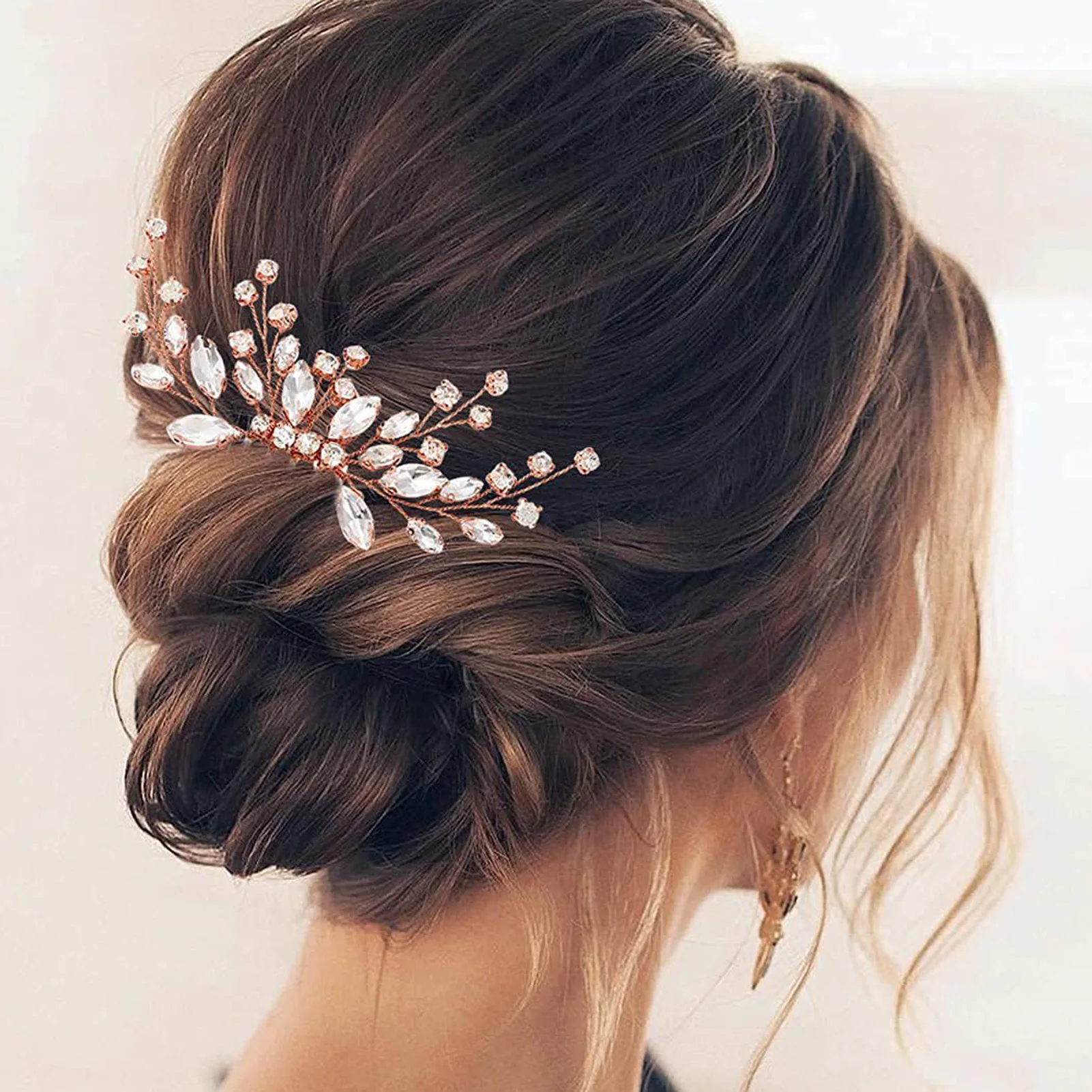 Bridal Alloy Hair Comb with Rhinestone Chinese Style Hair Styling Tool Accessories for Birthday Stage Party Hairstyle Making