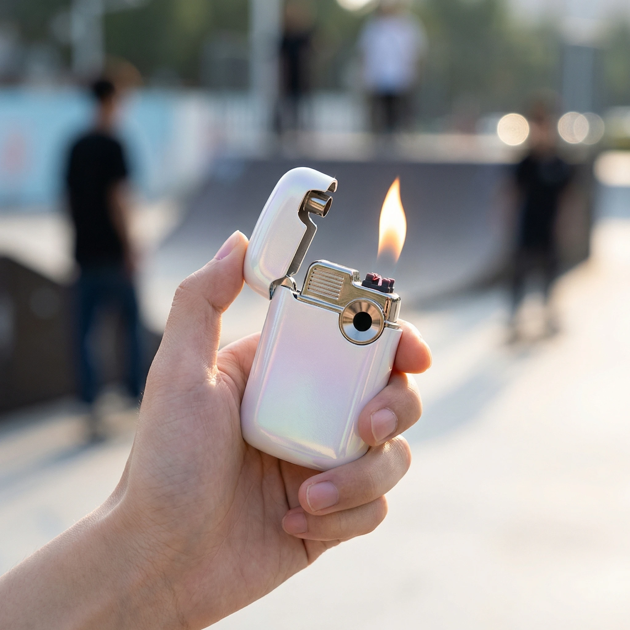 

Baicheng Xiaodu high-value windproof straight-punch lighter candy-colored personalized cigarette lighter send boyfriend