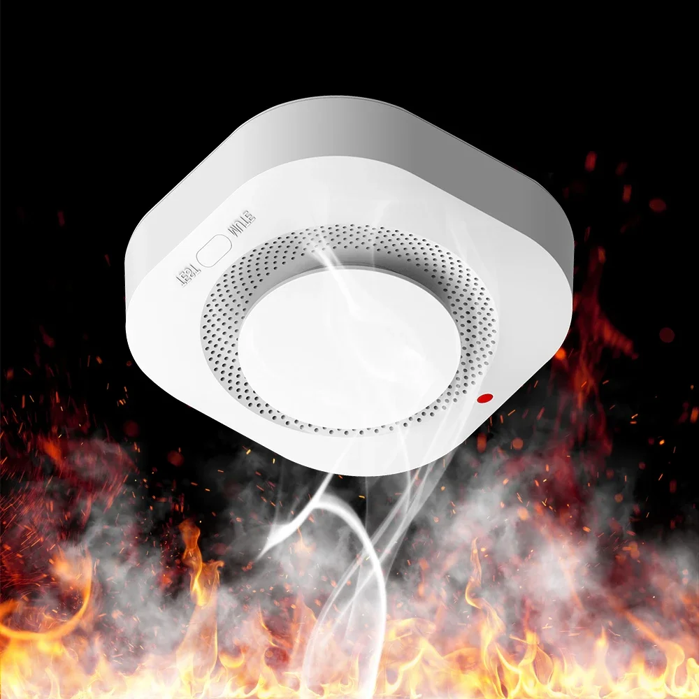 YUPA อิสระเครื่องตรวจจับควันเซ็นเซอร์ Fire Alarm System สําหรับ Home Office Security Smoke Alarm Fire Protection แบตเตอรี่ขับเคลื่อน