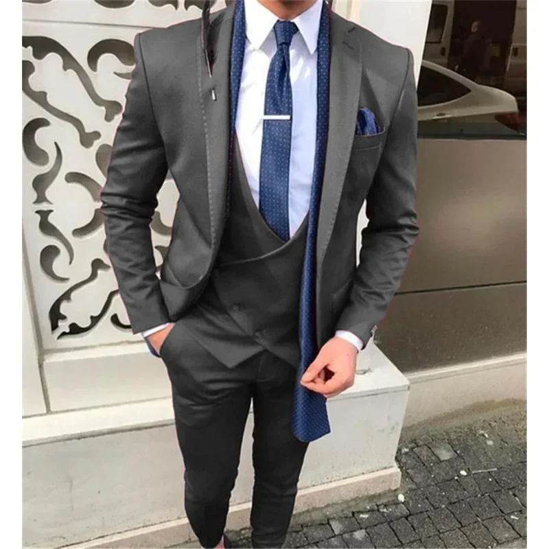 2025 New Casual Fashion Men's Suit  Gentleman Suit British Style Banquet Groom Best Man Dress  Suits for Men  Suit Men