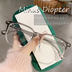 High Quality Finished Myopia Glasses Men Women Blue Light Blocking Short Sighted Eyeglasses Minus Diopter Glasses for Ladies