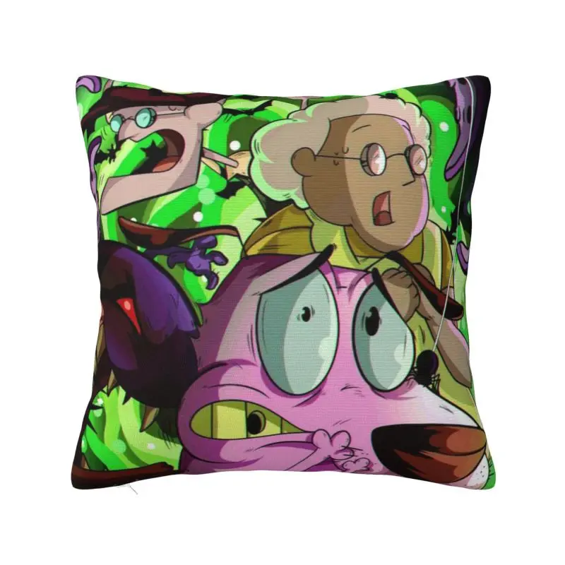 Custom Anime C-Courage The Cowardly Dog Cushion Cover Sofa Living Room Square Throw Pillow Case