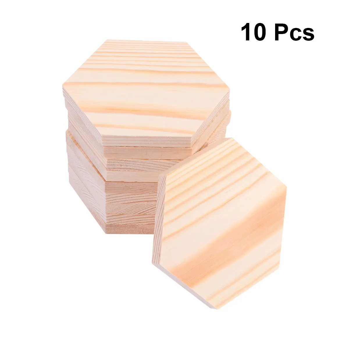 

10pcs Polygonal Block Multi-Sided Wooden Craft Plank Diy Decorative Board Solid Pine Wood For Handmade Projects Small Wood Craft