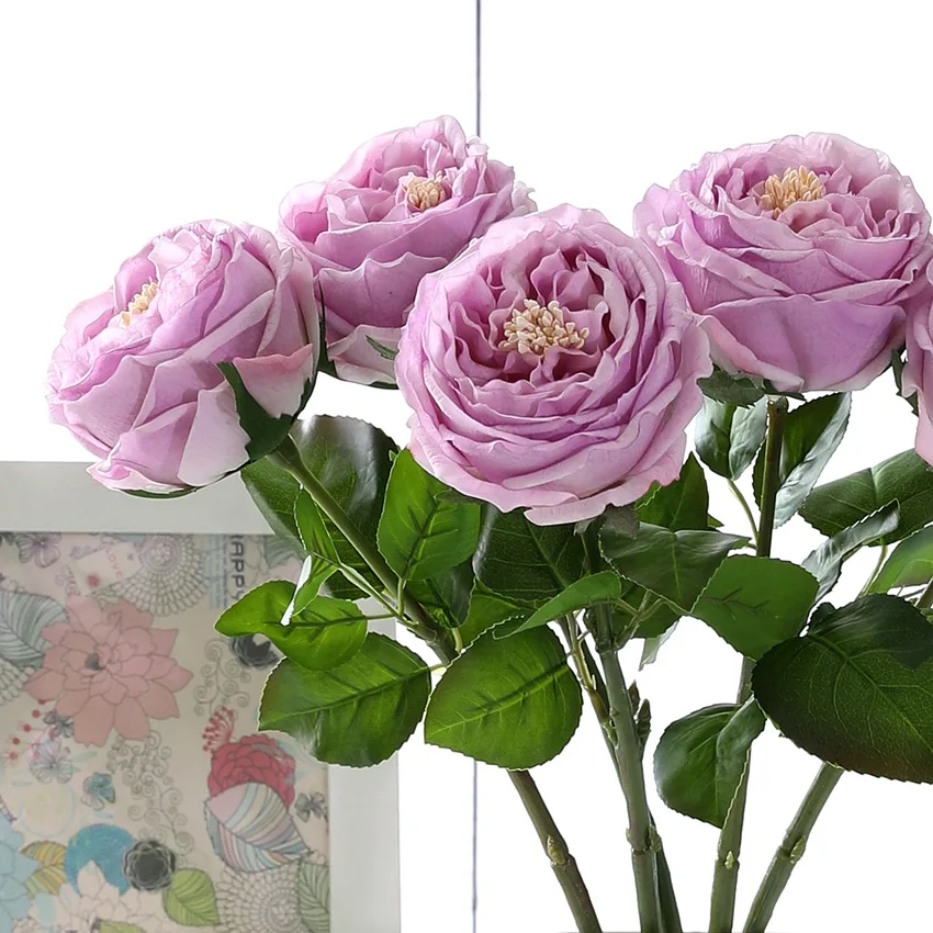 

1/5/8pc Simulation Peony Real Touch Moisturizing Rose Flower Branch Home Party Decoration Flore Wedding Party Decor Supplies