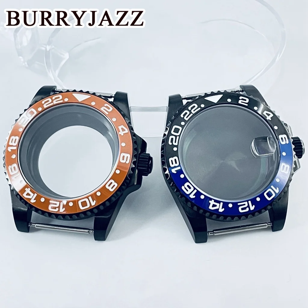 

BURRYJAZZ 40mm GMT Case NH35 NH36 NH34 NH38 NH70 NH72 ETA2824 PT5000 Watch Case Sapphire Glass Ceramic Bezel