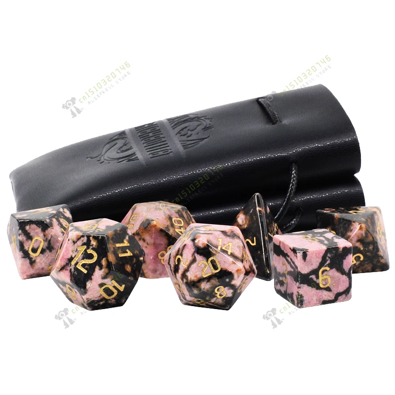 Natural Rhodochrosite Rhodonite Dice Running Group Board Game Dice