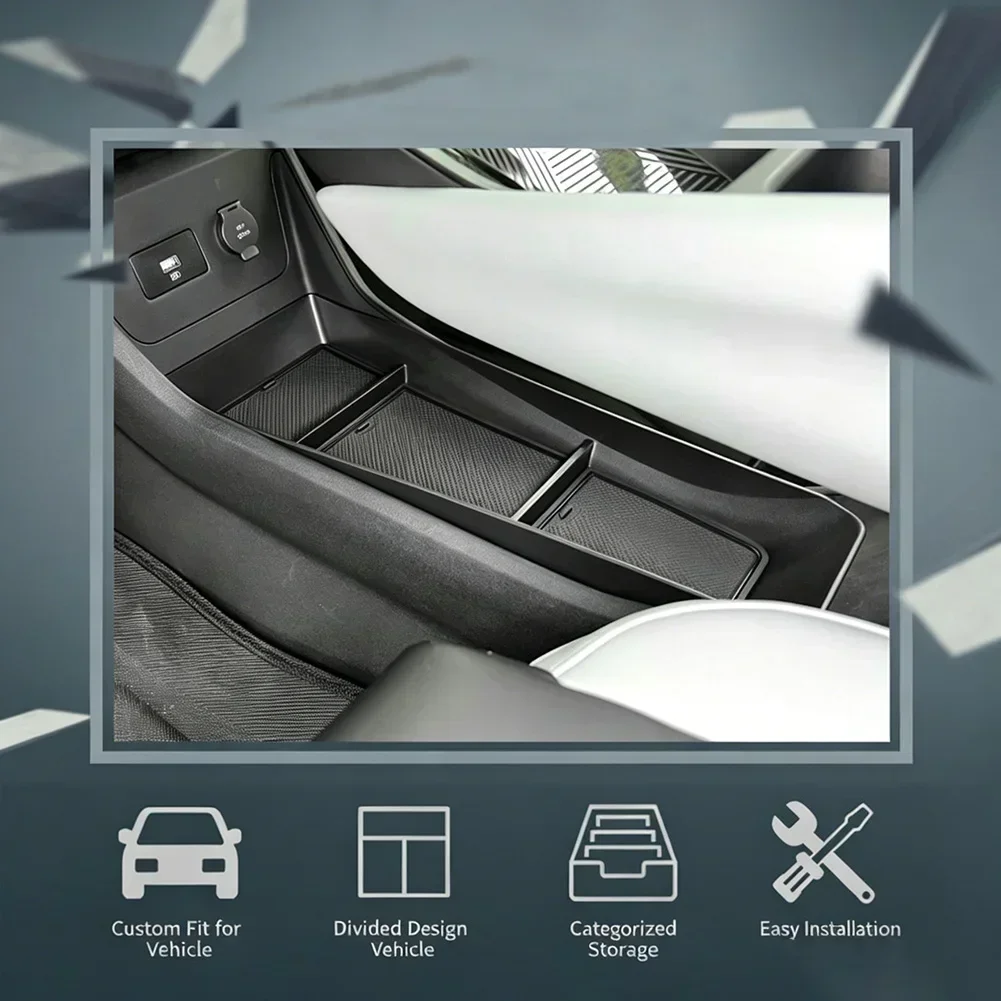 For BYD Dolphin 2023-2025 Center Console Storage Box Car Central Lower Layer Tray TPE Organizer Interior Accessories Tidying view 3