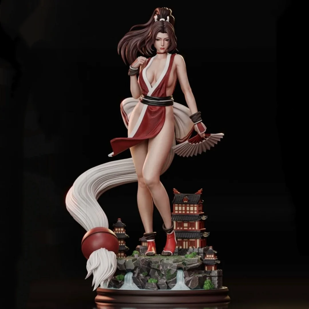 Resin Model Figure, 1/24 Scale Mai Shiranui Two Versions Nsfw, GK, Unassembled and Unpainted Kit, 3D DIY Toy