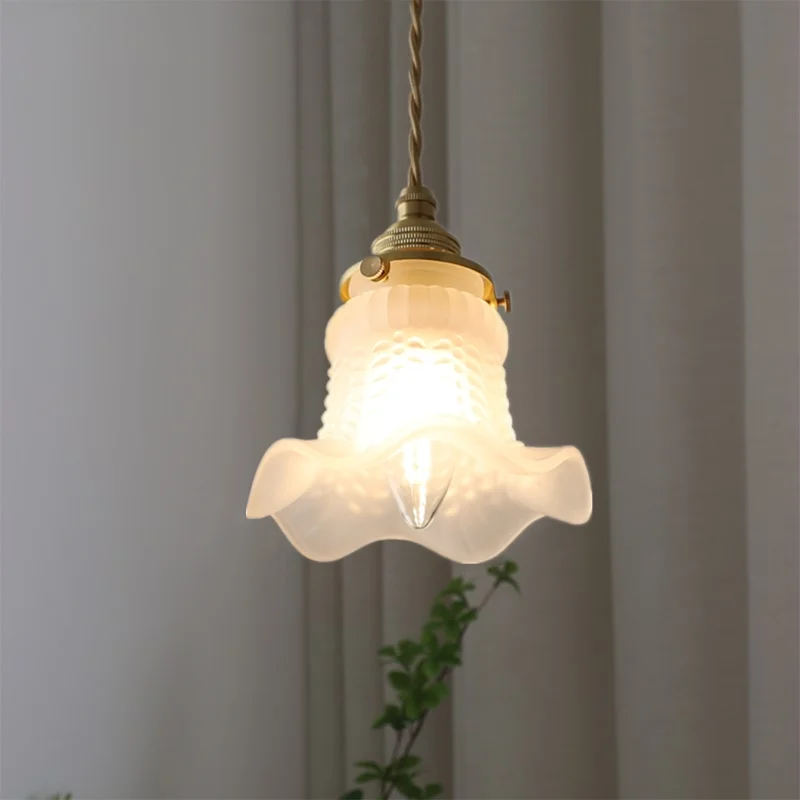 IWHD الشمال الحديثة LED مصابيح معلقة غرفة نوم الحمام لوفت 200 سنتيمتر سلك قابل للتعديل النحاس متجمد الزجاج قلادة الإضاءة Hanglamp