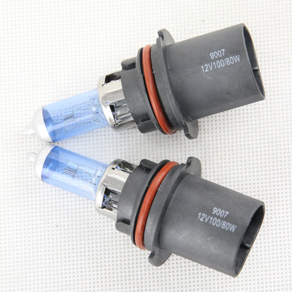 2x HB5 9007 Super White 12V 100/80W Car Halogen Lamps Automotive Bulbs Headlights Dark Blue Glass