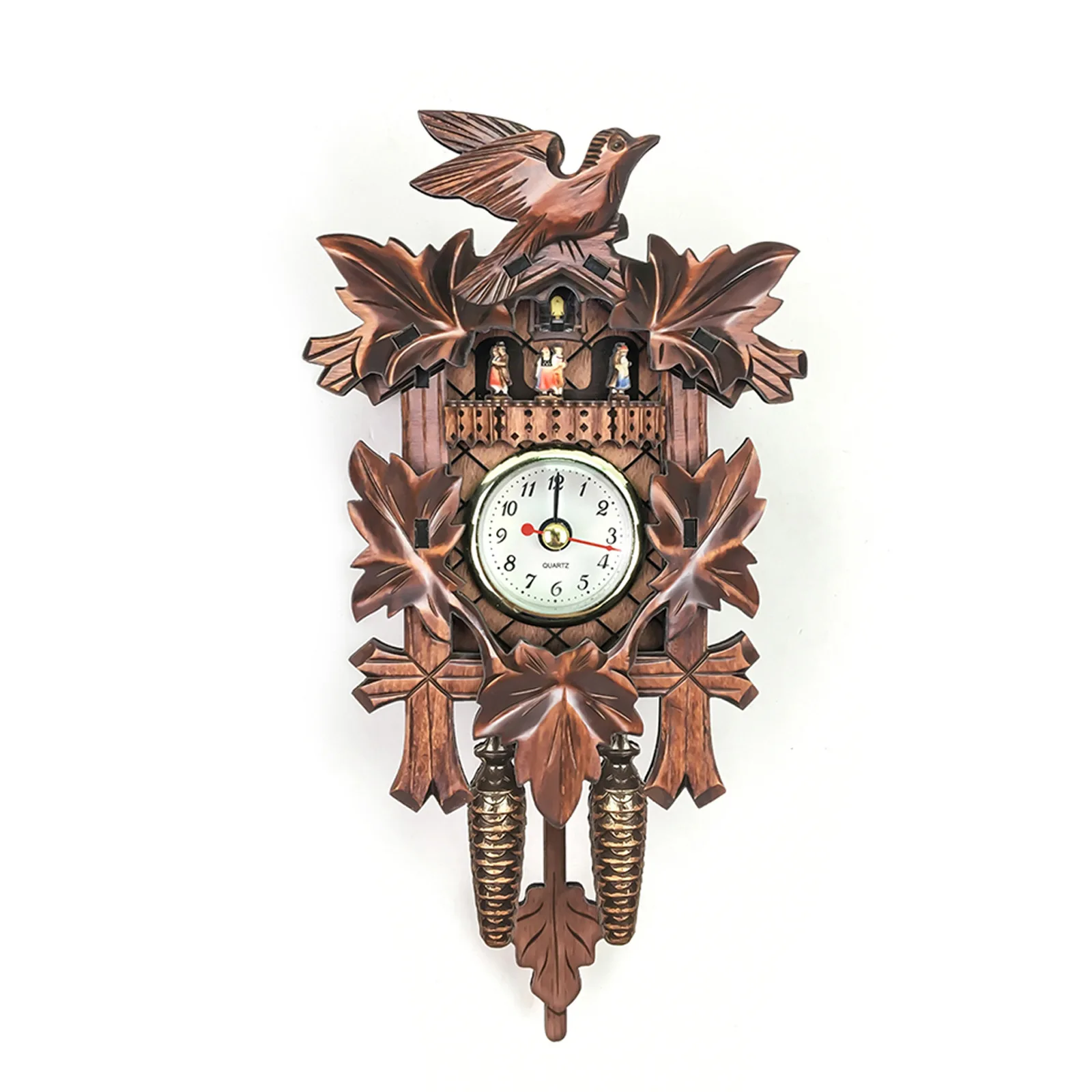 Vintage Nordic Style Cuckoo Clock Interior Silent Wall Clock for Living Room Home Decor Decorative Timepiece Wall Watch