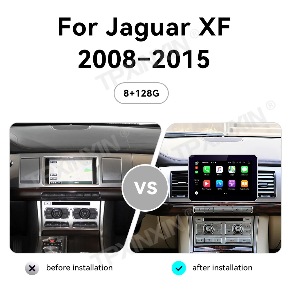 For Jaguar XF 2012 - 2015 Android Car Radio Multimedia Video Player Wireless Carplay Autoradio Stereo GPS Navi Head Unit BT 4G