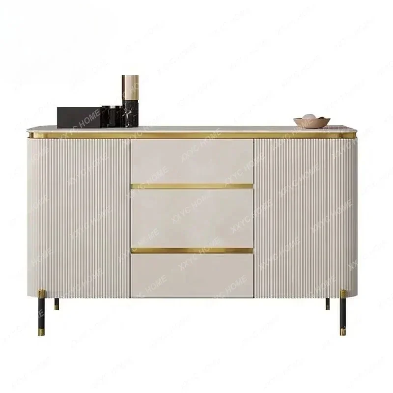 A  Popular luxury marble stone top buffet sideboard storage household living room cabinets kitchens buffet cabinet
