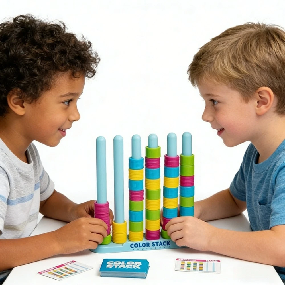 

Color Stack Challenge Family Board Game For Kids Adults Stackswap Colors To Solve Race Solo Perfect For Family Board Games