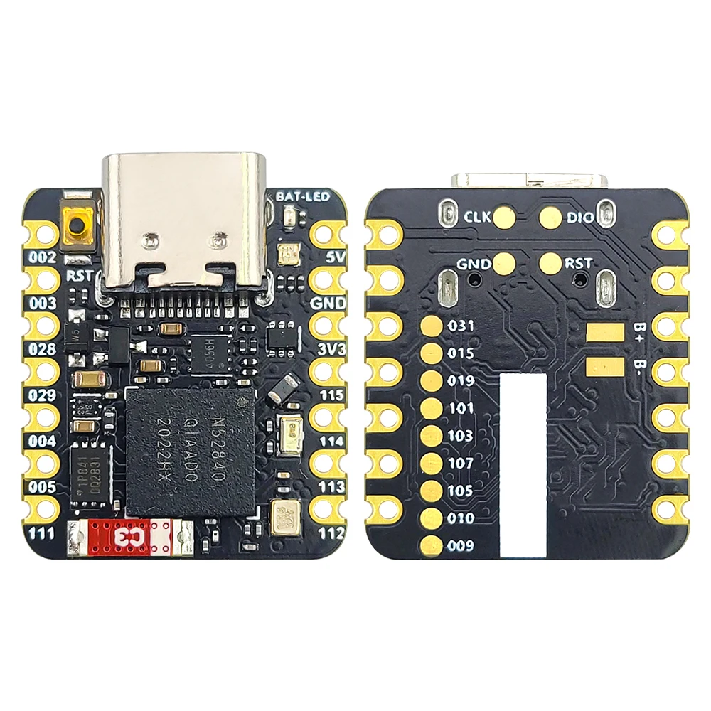 لوحة تطوير صغيرة NRF52840 MCU لوحة تحكم رئيسية 18*21 مللي متر QSPIFlash TYPE-C BT5.0 وحدة بلوتوث