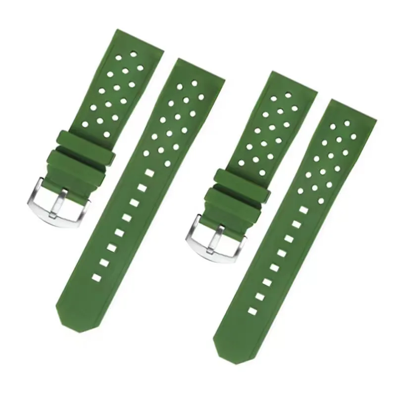 Submersível Silicone Watch Strap, 22mm, Calera, Competitivo, Impermeável