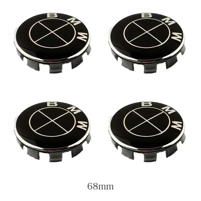 

For BMW E36 E46 E53 E90 E60 E61 E93 E87 X3 X5 F30 F20 F10 G30 Accessories 4Pcs 56/68mm Car Wheel Center Hub Cap Auto Rim Covers