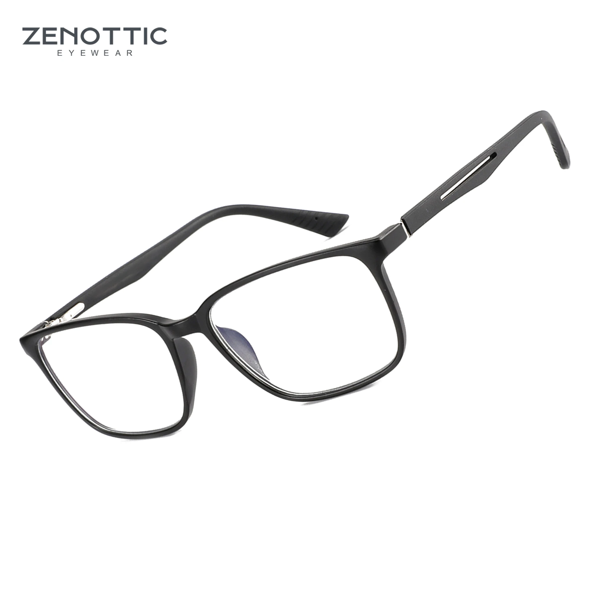 ZENOTTIC 남녀공용 눈부심 방지 컴퓨터 안경, 블루 라이트 차단 안경, 스포츠 스퀘어 옵티카 프레임, 2025/2024 패션