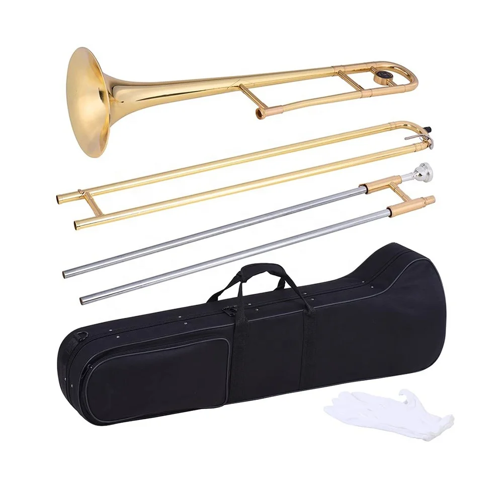 

SEASOUND OEM Bb Key Gold Tenor Trombone Musical Instrument Trombon JYTB504