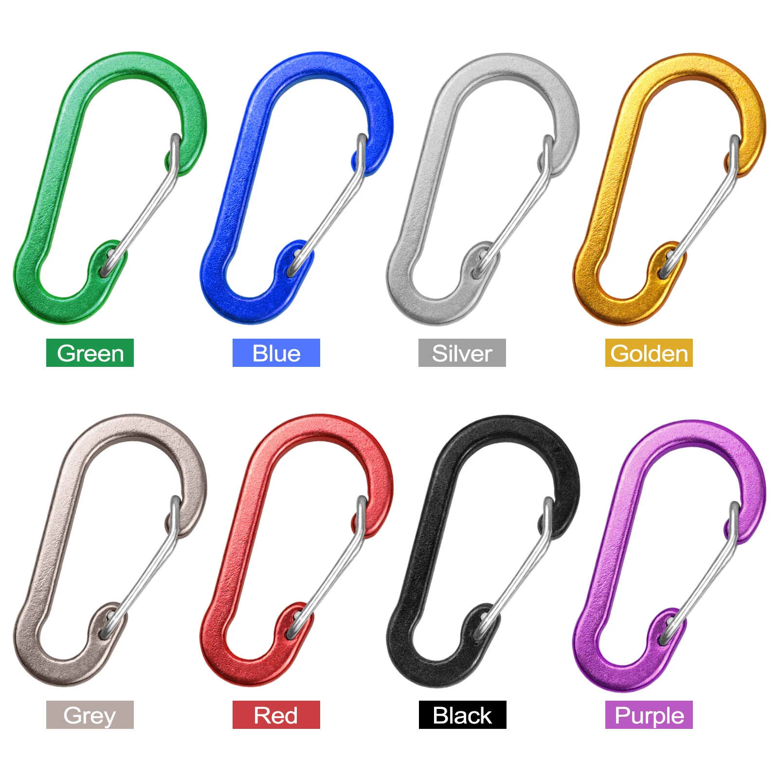 5 Pack Carabiner Clips Mini Aluminum Alloy Keychain Carabiner Clip D Rings for Camping Hiking Fishing Backpacking