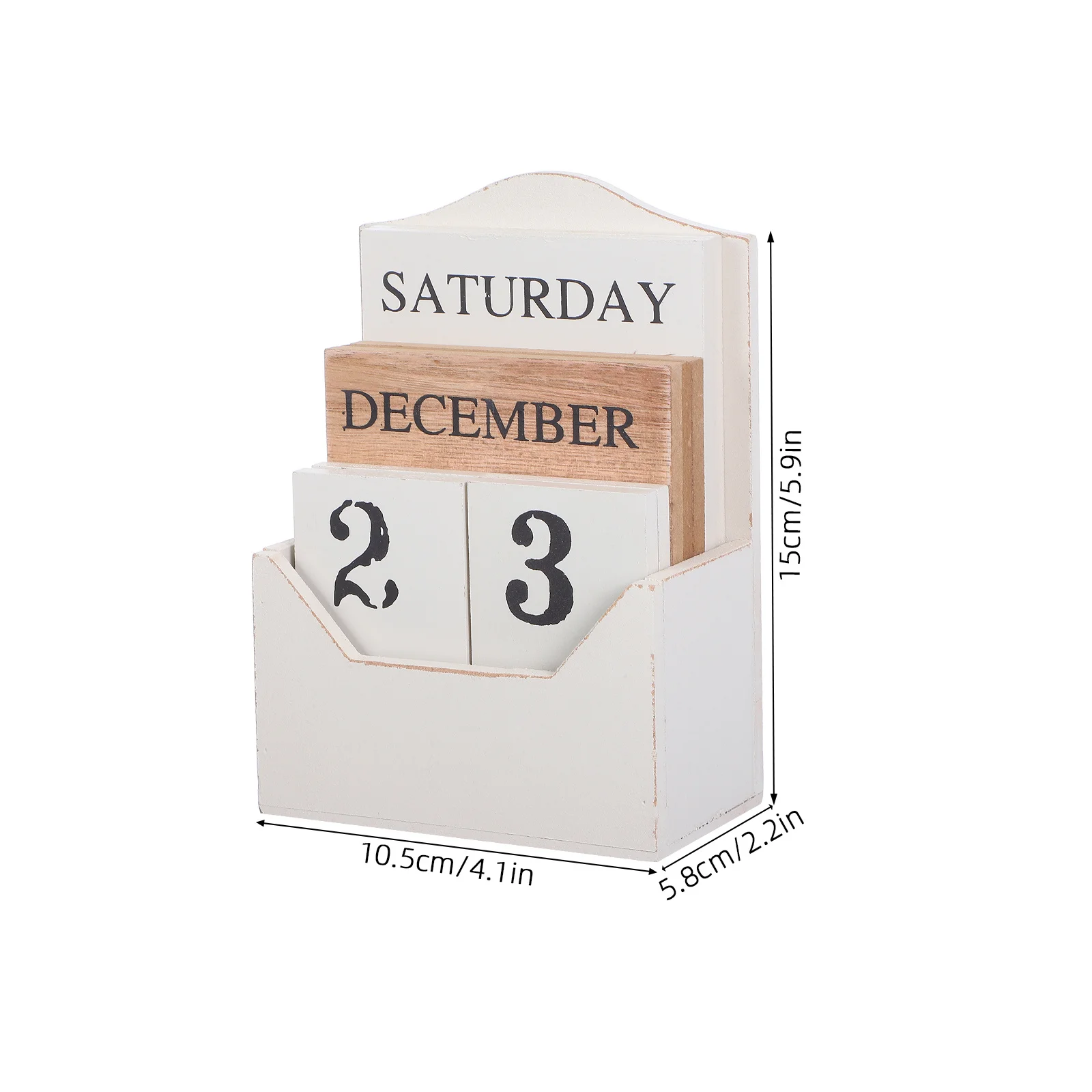 تقويم مكتبي دائم من الخشب بتصميم عتيق، كتلة عتيقة، عرض التاريخ اليدوي، تقويم ديكور لسطح المكتب للمكتب والمنزل #6