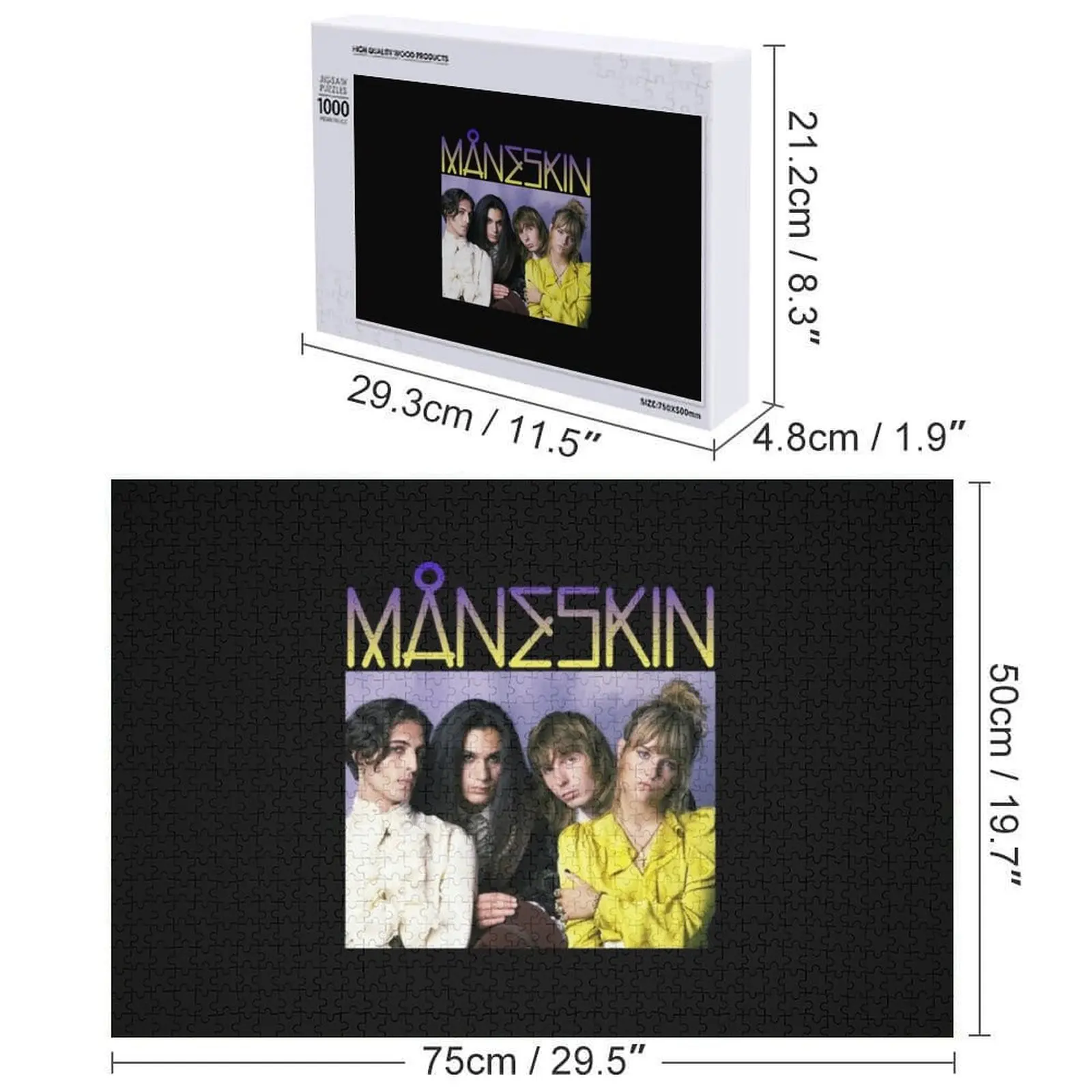 Composizione in legno del puzzle Maneskin per bambini Puzzle personalizzato personalizzato con nome in legno